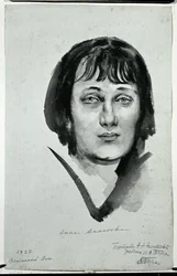 Porträt von Anna Achmatowa (1889-1966), 1927